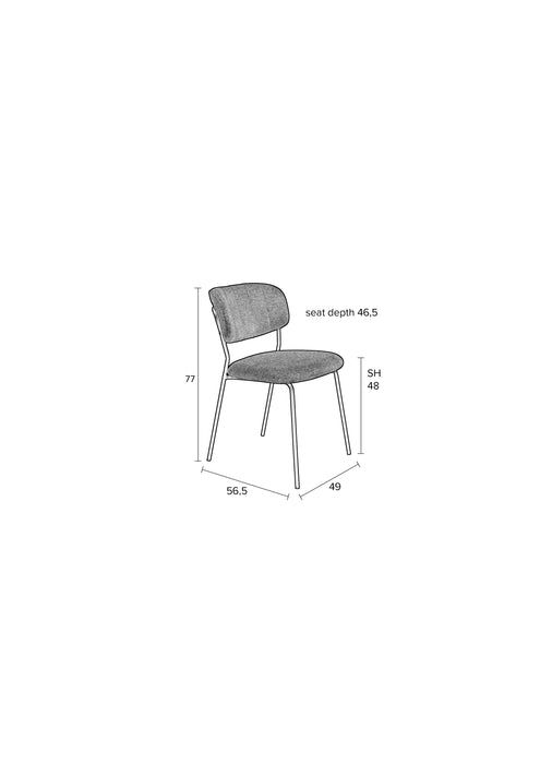 Eetkamerstoel Jolien Nylon en polyester Grijs 56x48 cm-Eetkamerstoelen-Creating Home