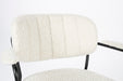 Eetkamerstoel Jolien Zwart/bouclã© Stof Wit 56x61 cm-Eetkamerstoelen-Creating Home