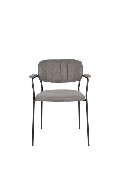Eetkamerstoel Jolien Zwart/grijs Nylon en polyester Grijs 56x61 cm-Eetkamerstoelen-Creating Home