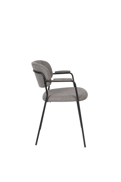 Eetkamerstoel Jolien Zwart/grijs Nylon en polyester Grijs 56x61 cm-Eetkamerstoelen-Creating Home
