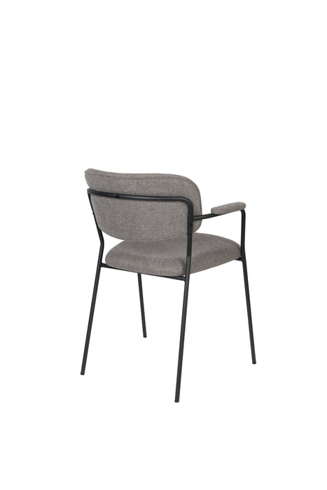 Eetkamerstoel Jolien Zwart/grijs Nylon en polyester Grijs 56x61 cm-Eetkamerstoelen-Creating Home