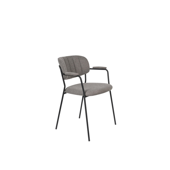 Eetkamerstoel Jolien Zwart/grijs Nylon en polyester Grijs 56x61 cm-Eetkamerstoelen-Creating Home