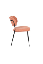 Eetkamerstoel Jolien Zwart/pink Fr Polyester Roze 56x48 cm-Eetkamerstoelen-Creating Home