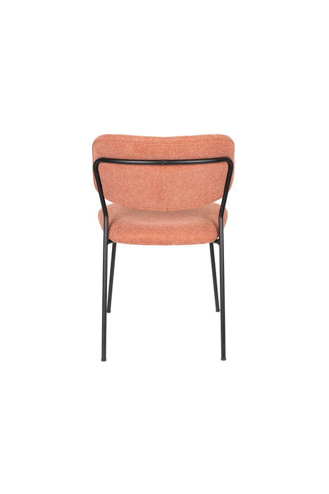 Eetkamerstoel Jolien Zwart/pink Fr Polyester Roze 56x48 cm-Eetkamerstoelen-Creating Home