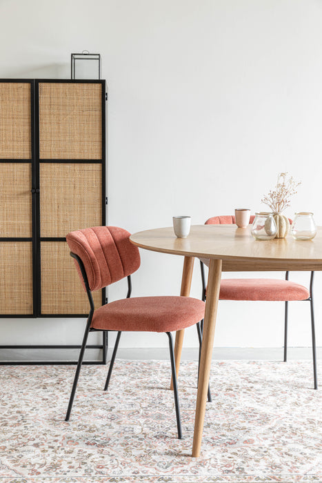 Eetkamerstoel Jolien Zwart/pink Fr Polyester Roze 56x48 cm-Fauteuils-Creating Home