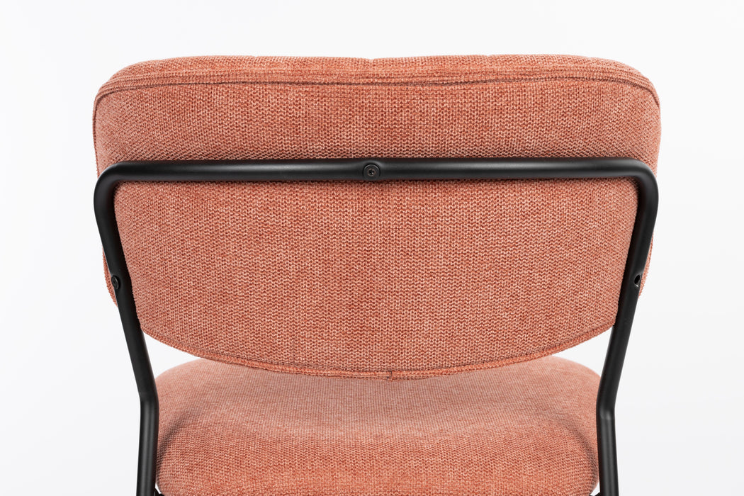 Eetkamerstoel Jolien Zwart/pink Fr Polyester Roze 56x48 cm-Fauteuils-Creating Home