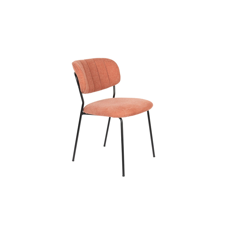 Eetkamerstoel Jolien Zwart/pink Fr Polyester Roze 56x48 cm-Eetkamerstoelen-Creating Home
