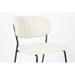 Eetkamerstoel Jolien Zwart/white Bouclã© Stof Wit 56x48 cm-Eetkamerstoelen-Creating Home