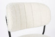 Eetkamerstoel Jolien Zwart/white Bouclã© Stof Wit 56x48 cm-Eetkamerstoelen-Creating Home