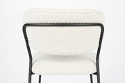 Eetkamerstoel Jolien Zwart/white Bouclã© Stof Wit 56x48 cm-Eetkamerstoelen-Creating Home