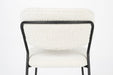 Eetkamerstoel Jolien Zwart/white Bouclã© Stof Wit 56x48 cm-Eetkamerstoelen-Creating Home