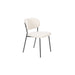 Eetkamerstoel Jolien Zwart/white Bouclã© Stof Wit 56x48 cm-Eetkamerstoelen-Creating Home