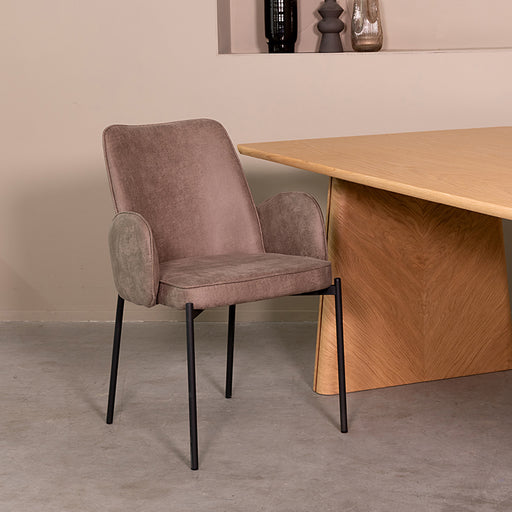 Eetkamerstoel Joni - Taupe - Micro Suede-Eetkamerstoelen-LABEL51