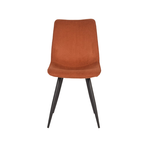 Eetkamerstoel Jort Rust Ribcord Zwart Metalen Frame 48x61x91 cm-Eetkamerstoelen-LABEL51
