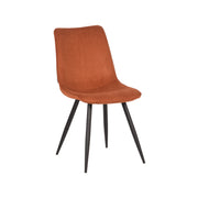 Eetkamerstoel Jort Rust Ribcord Zwart Metalen Frame 48x61x91 cm-Eetkamerstoelen-LABEL51