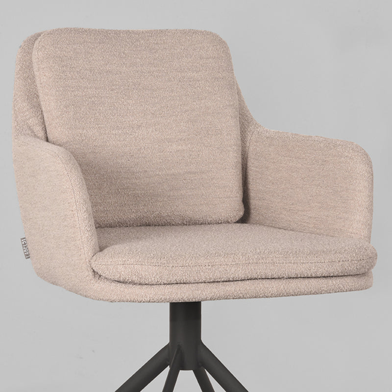 Eetkamerstoel Joy Naturel Boucle Draaibaar 58x63x83 cm-Eetkamerstoelen-LABEL51