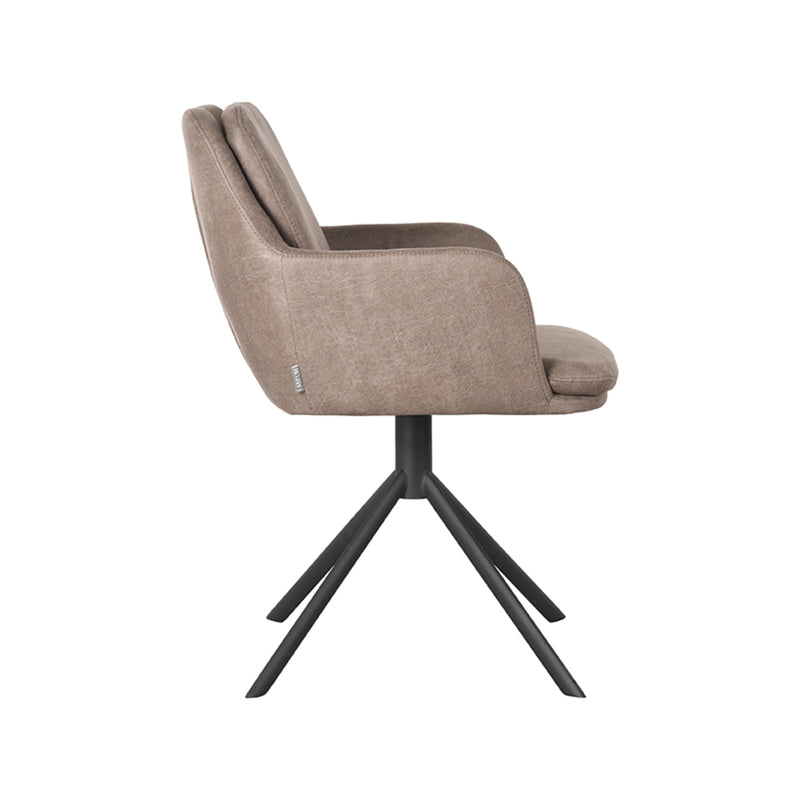 Eetkamerstoel Joy Taupe Micro Suede Draaibaar 58x63x83 cm-Eetkamerstoelen-LABEL51