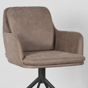 Eetkamerstoel Joy Taupe Micro Suede Draaibaar 58x63x83 cm-Eetkamerstoelen-LABEL51