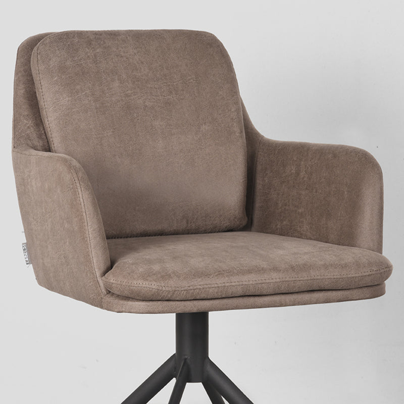 Eetkamerstoel Joy Taupe Micro Suede Draaibaar 58x63x83 cm-Eetkamerstoelen-LABEL51
