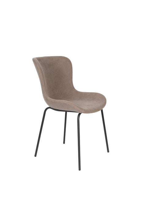 Eetkamerstoel Junzo Rib Corduroy Grijs 56x48 cm-Eetkamerstoelen-Creating Home