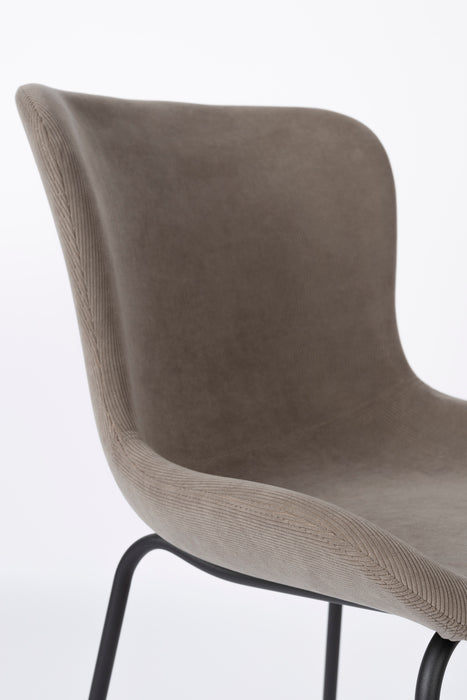 Eetkamerstoel Junzo Rib Corduroy Grijs 56x48 cm-Fauteuils-Creating Home