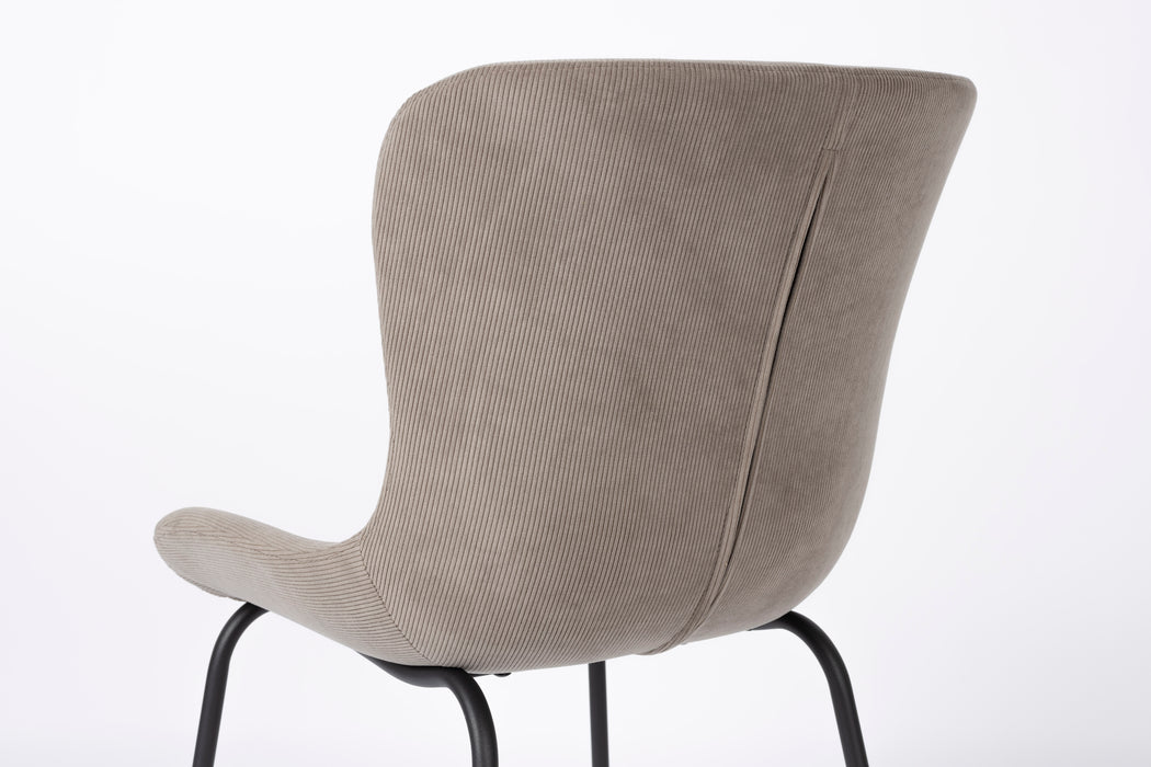 Eetkamerstoel Junzo Rib Corduroy Grijs 56x48 cm-Fauteuils-Creating Home