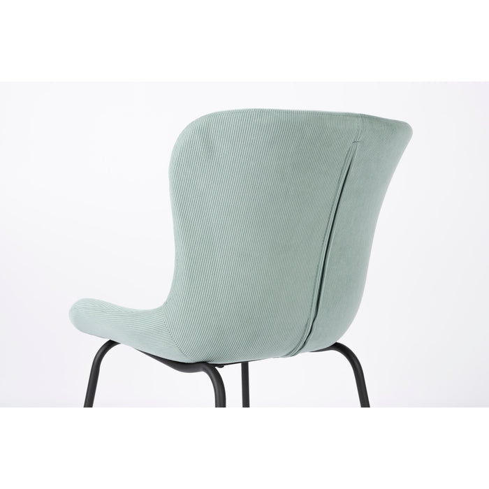 Eetkamerstoel Junzo Rib Light Corduroy Groen 56x48 cm-Eetkamerstoelen-Creating Home