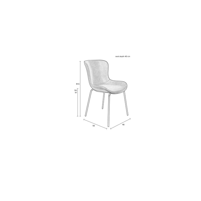 Eetkamerstoel Junzo Rib Light Corduroy Groen 56x48 cm