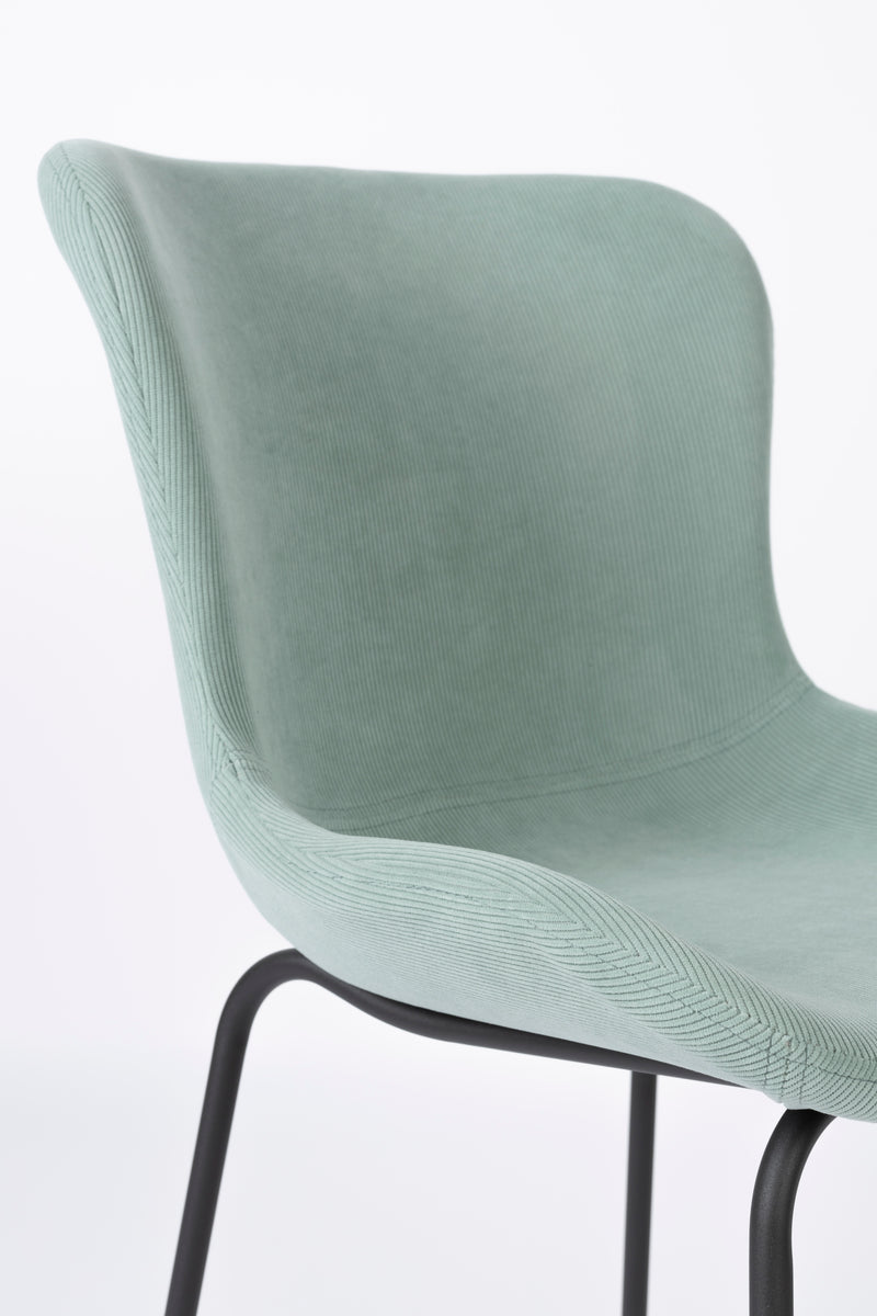 Eetkamerstoel Junzo Rib Light Corduroy Groen 56x48 cm-Eetkamerstoelen-Creating Home