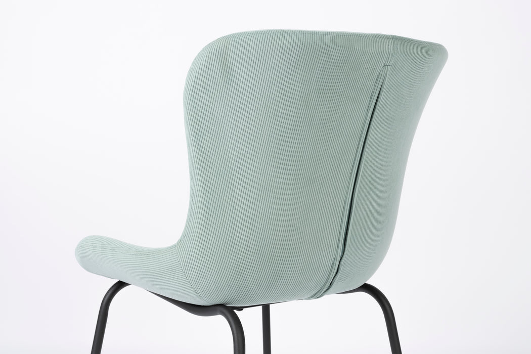 Eetkamerstoel Junzo Rib Light Corduroy Groen 56x48 cm-Fauteuils-Creating Home