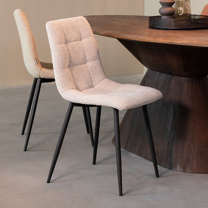 Eetkamerstoel Juul - Champagne - Boucle-Eetkamerstoelen-LABEL51