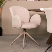 Eetkamerstoel Kimball Naturel Boucle Taupe Metalen Frame-Eetkamerstoelen-LABEL51