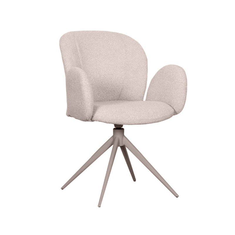 Eetkamerstoel Kimball Naturel Boucle Taupe Metalen Frame-Eetkamerstoelen-LABEL51
