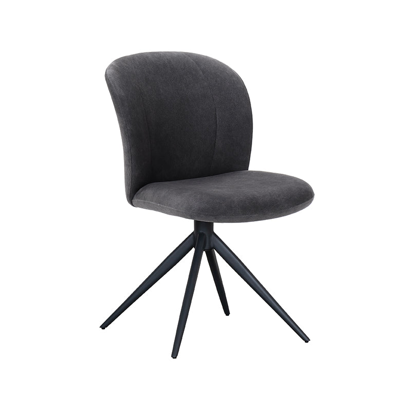 Eetkamerstoel Kimo Antraciet Cosmo Draaibaar 49x62x85 cm-Eetkamerstoelen-LABEL51