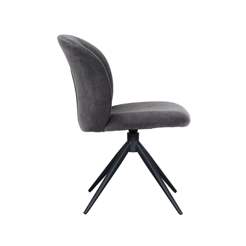 Eetkamerstoel Kimo Antraciet Cosmo Draaibaar 49x62x85 cm-Eetkamerstoelen-LABEL51