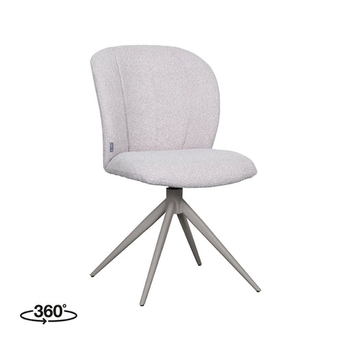 Eetkamerstoel Kimo Naturel Boucle Taupe Metalen Frame 49x62x85 cm-Eetkamerstoelen-LABEL51