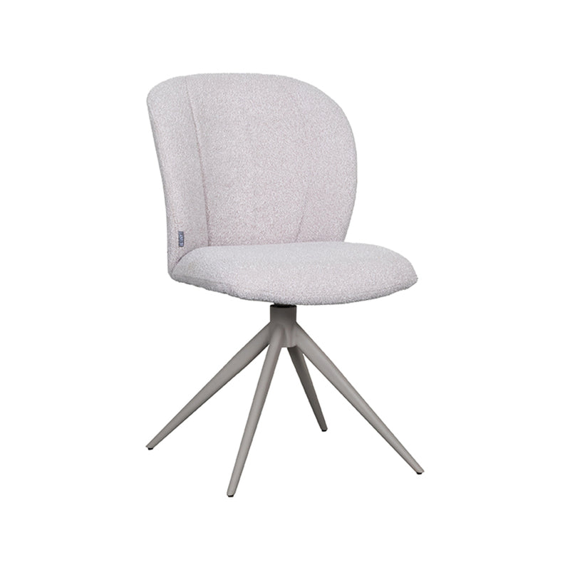 Eetkamerstoel Kimo Naturel Boucle Taupe Metalen Frame 49x62x85 cm-Eetkamerstoelen-LABEL51