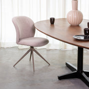 Eetkamerstoel Kimo Naturel Boucle Taupe Metalen Frame 49x62x85 cm-Eetkamerstoelen-LABEL51