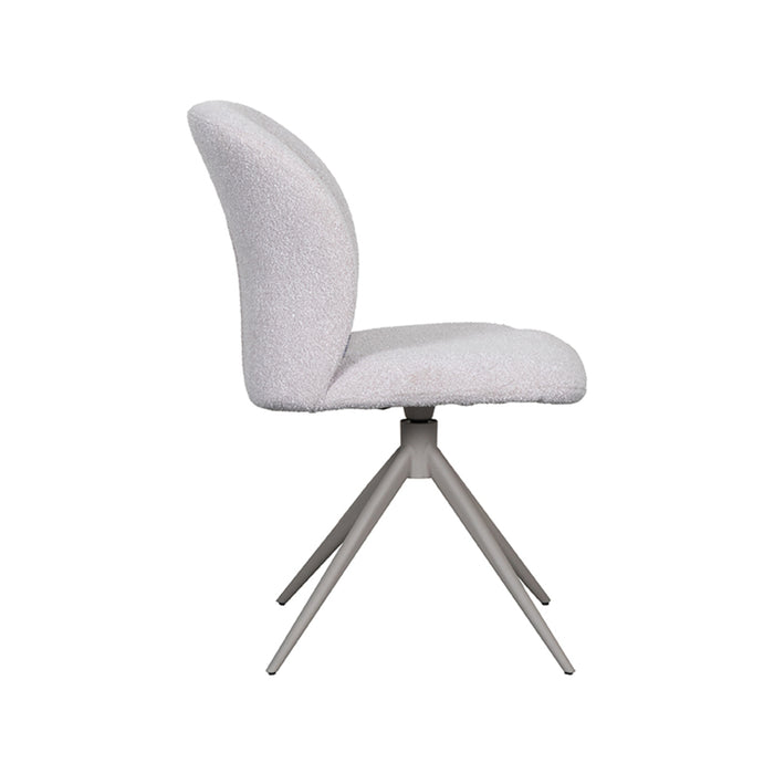 Eetkamerstoel Kimo - Naturel - Boucle - Taupe Metalen Frame-Eetkamerstoelen-LABEL51