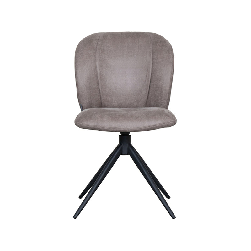 Eetkamerstoel Kimo Taupe Micro Suede Draaibaar 49x62x85 cm-Eetkamerstoelen-LABEL51