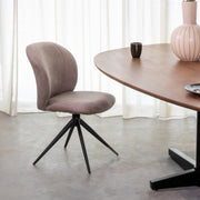 Eetkamerstoel Kimo Taupe Micro Suede Draaibaar 49x62x85 cm-Eetkamerstoelen-LABEL51