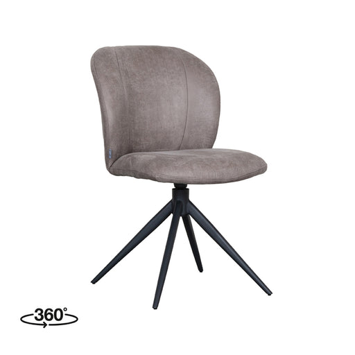 Eetkamerstoel Kimo - Taupe - Micro Suede - Draaibaar-Eetkamerstoelen-LABEL51