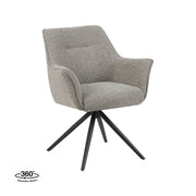 Eetkamerstoel Kimora Mushroom Royal Boucle Draaibaar 65x66x86 cm-Eetkamerstoelen-LABEL51