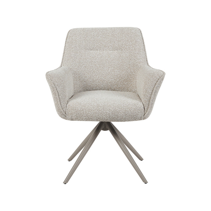 Eetkamerstoel Kimora Naturel Royal Boucle Taupe Metalen-Eetkamerstoelen-LABEL51