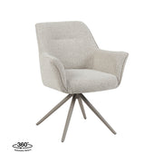 Eetkamerstoel Kimora Naturel Royal Boucle Taupe Metalen-Eetkamerstoelen-LABEL51