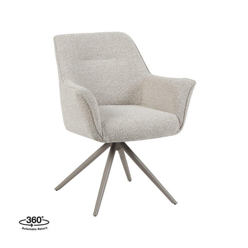 Eetkamerstoel Kimora Naturel Royal Boucle Taupe Metalen-Eetkamerstoelen-LABEL51