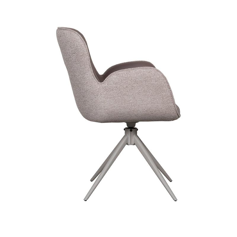 Eetkamerstoel Lasse Bruin Microvezel Taupe Metalen Frame-Eetkamerstoelen-LABEL51