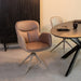 Eetkamerstoel Lasse - Bruin - Microvezel - Taupe Metalen Frame-Eetkamerstoelen-LABEL51
