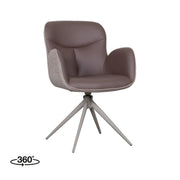 Eetkamerstoel Lasse Bruin Microvezel Taupe Metalen Frame-Eetkamerstoelen-LABEL51