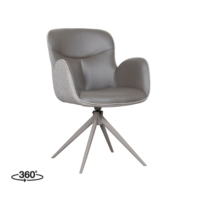 Eetkamerstoel Lasse Forest Microvezel Taupe Metalen Frame-Eetkamerstoelen-LABEL51
